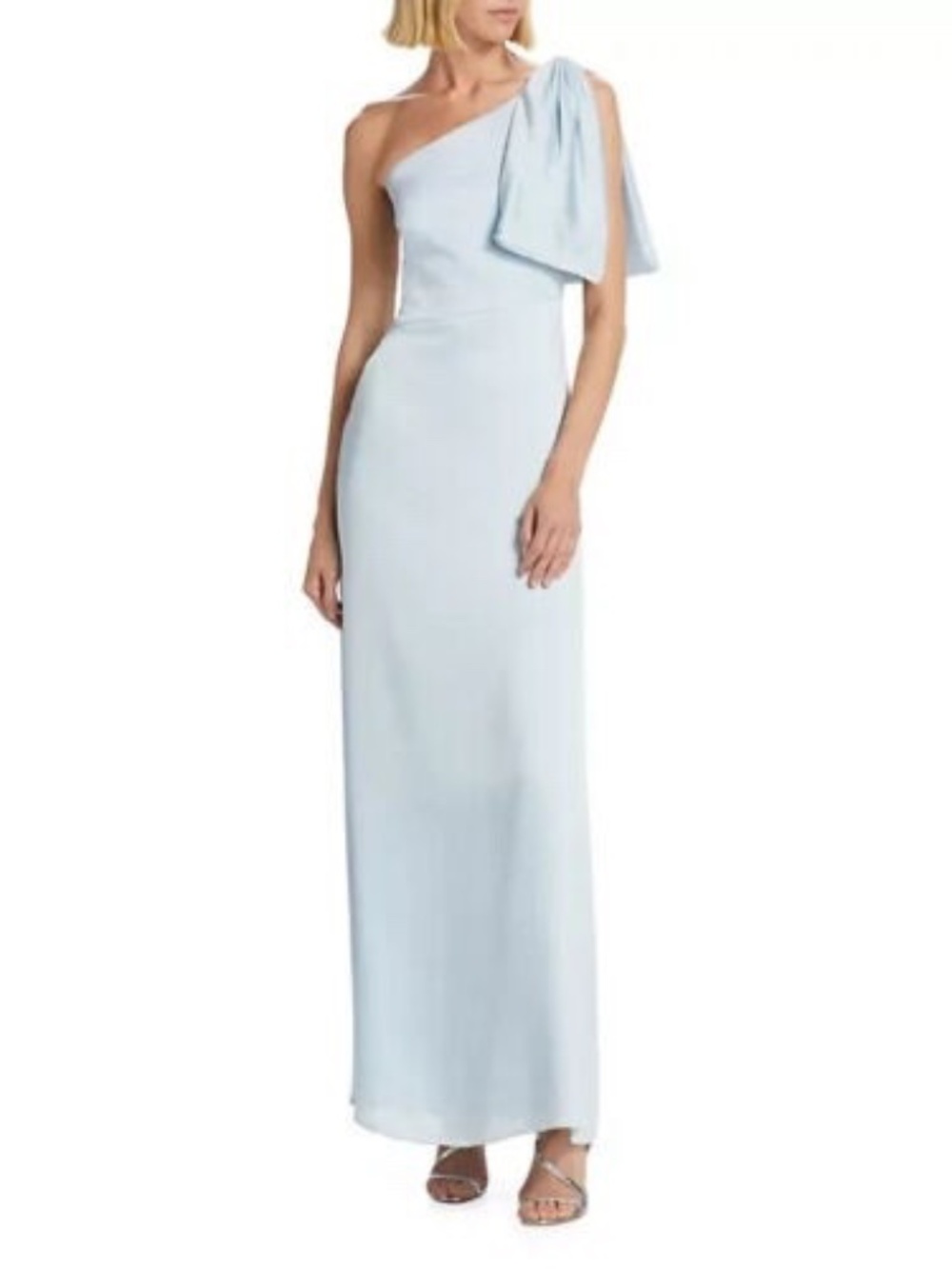 $285 Unworn Sachin & Babi Chelsea One-Shoulder Gown in Ice Blue
